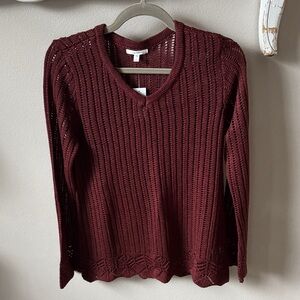 NWT Maurices Burgundy Knit Sweater